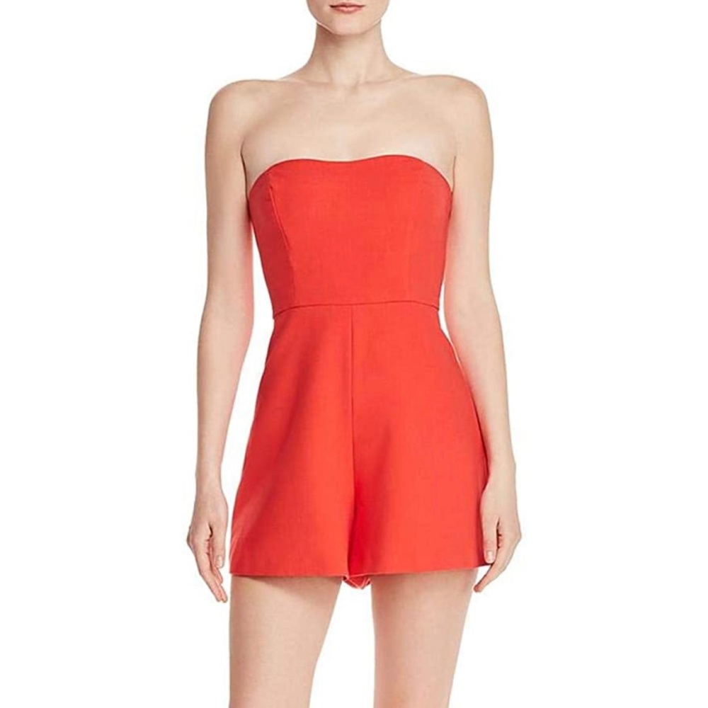 French Connection ‘Whisper’ Fire Coral Romper- size 2.